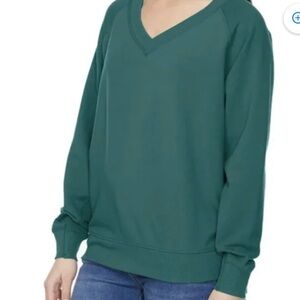 Buffalo David Bitton Sweatshirt-Women -XL- Super Soft V-Neck Dark Teal NWOT